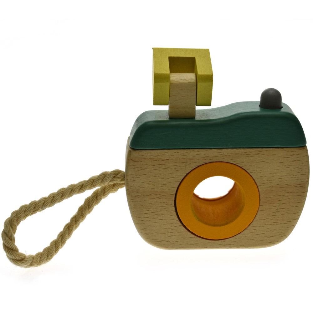 Toddlers Wooden Camera Kaleidoscope Olive