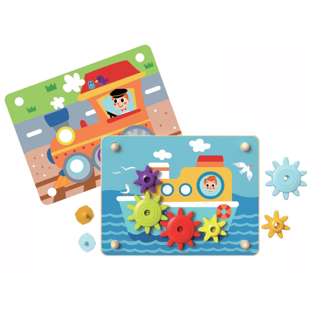 Toddlers Wooden Gears Board Game