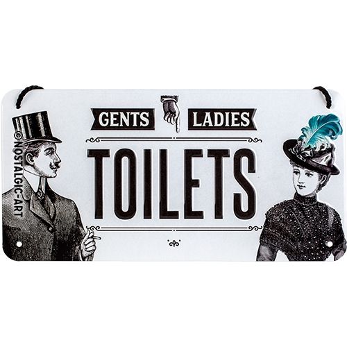 Toilet - Nostalgic-Art Hanging Sign - 10 x 20cm