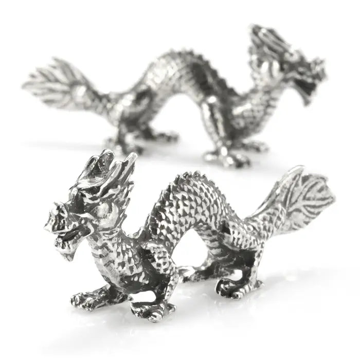 Touch of the Fire Dragon Pewter Chopstick Rest Pair