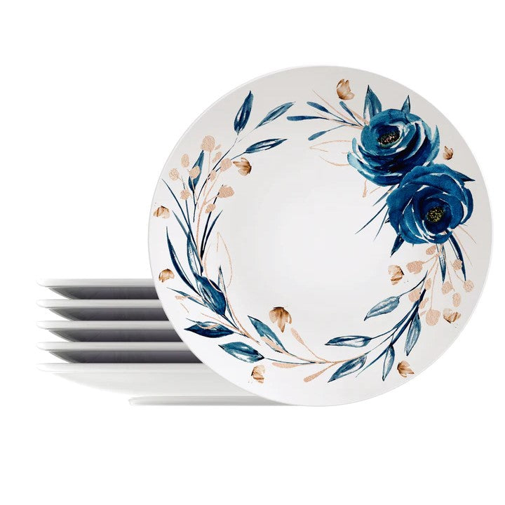 Tramontina Floral Set of 6 Decorated Porcelain Dinner Plate 28cms