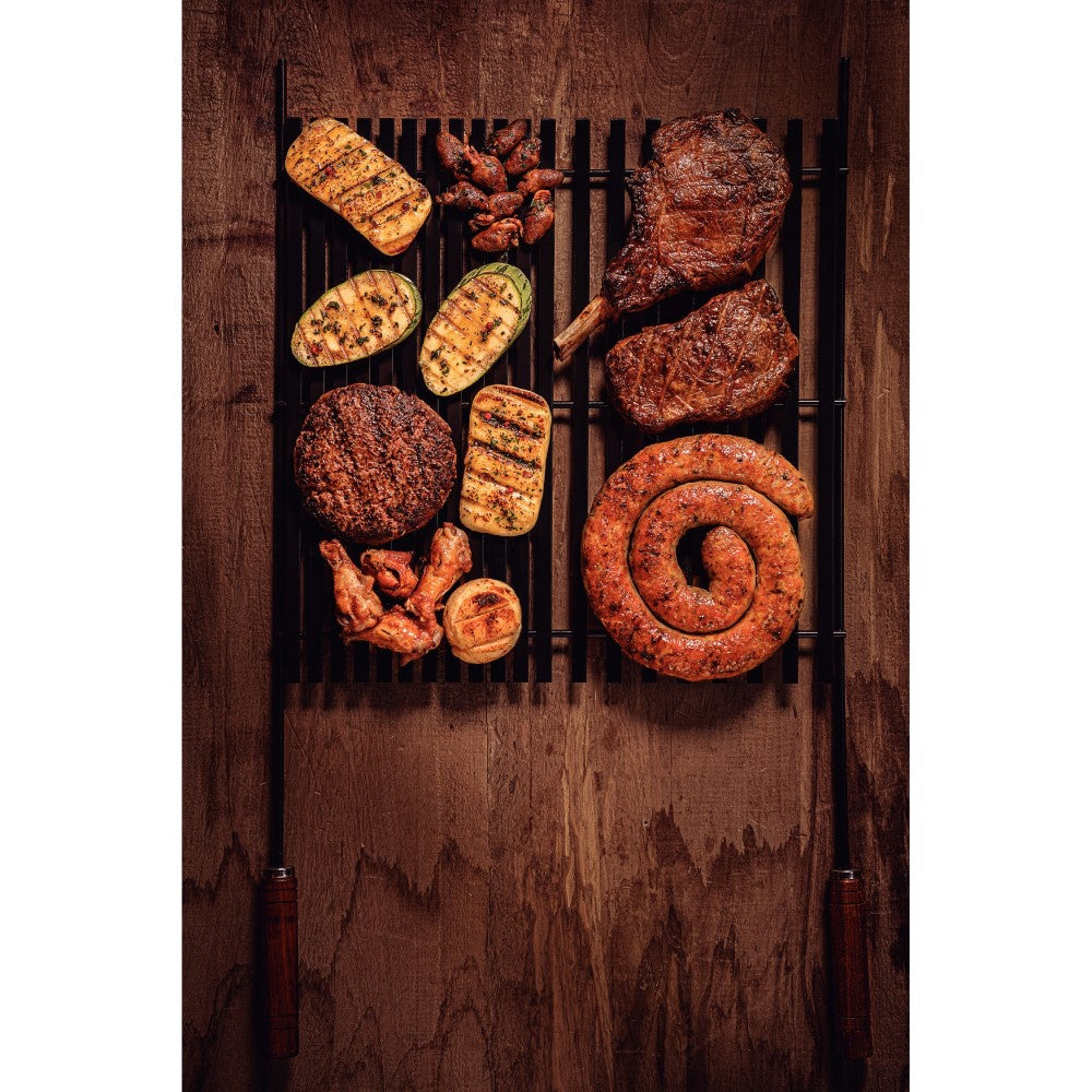 Tramontina Black Grill in Nitrocarburized Carbon Steel with Wood Handles