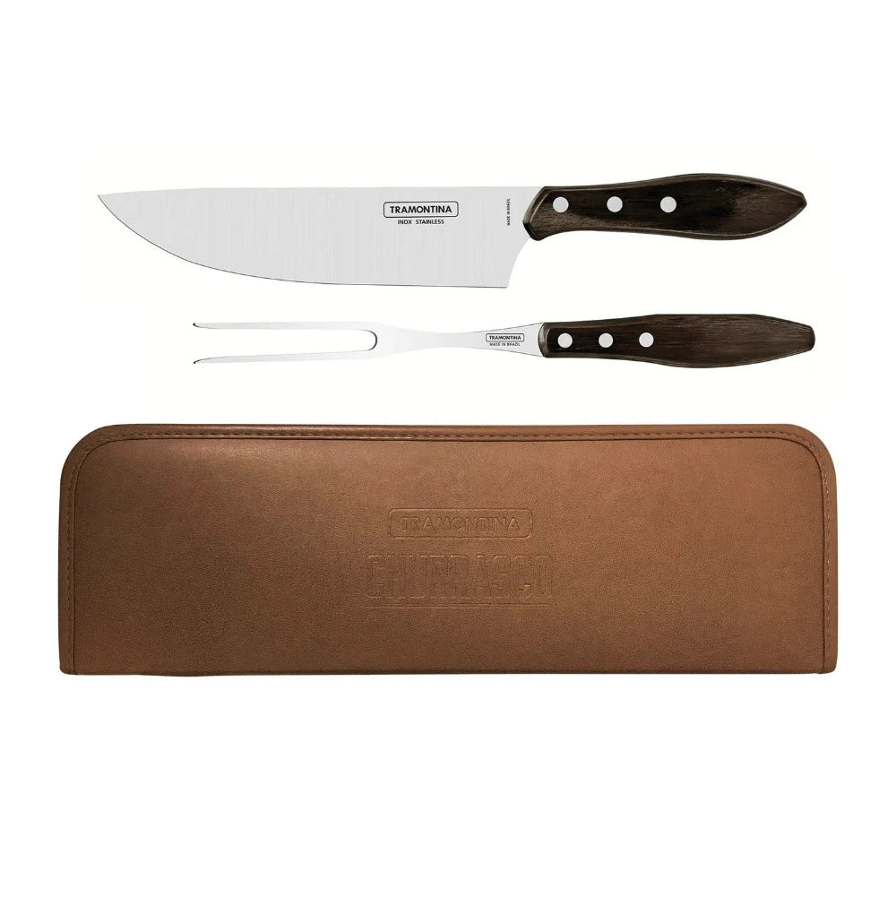 Tramontina Churrasco Carving Set with Leather Pouch - 3Pcs