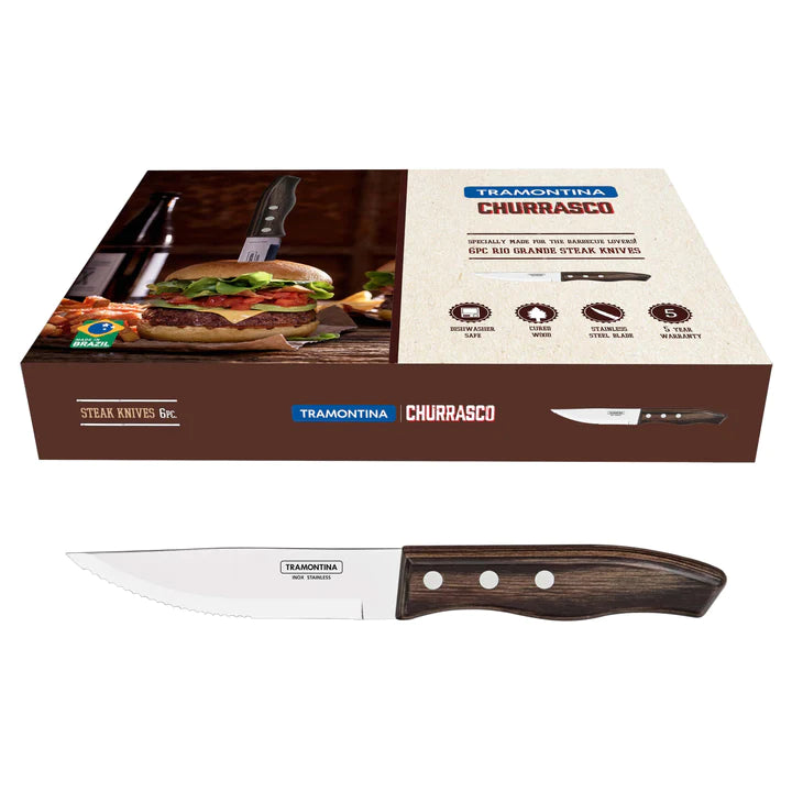Tramontina Churrasco Half Tang Grande Steak Knife Set 6Pcs