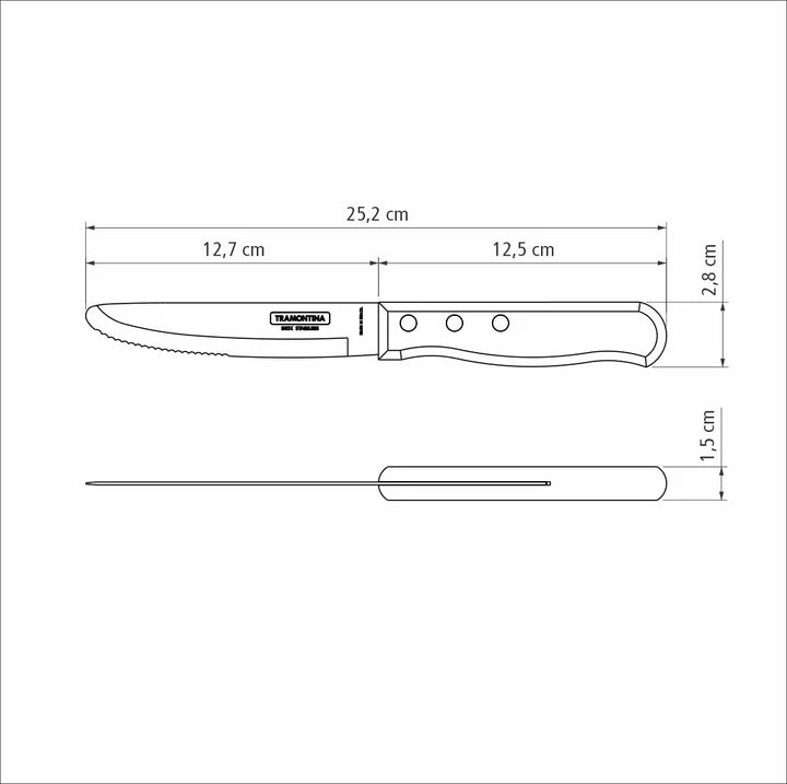 Tramontina Churrasco Jumbo Steak Knife Set - 6Pcs