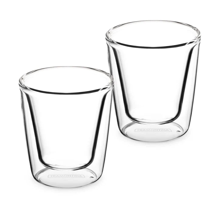 Tramontina Espresso Coffee 2Pcs Double Wall Glass Cup 85ml