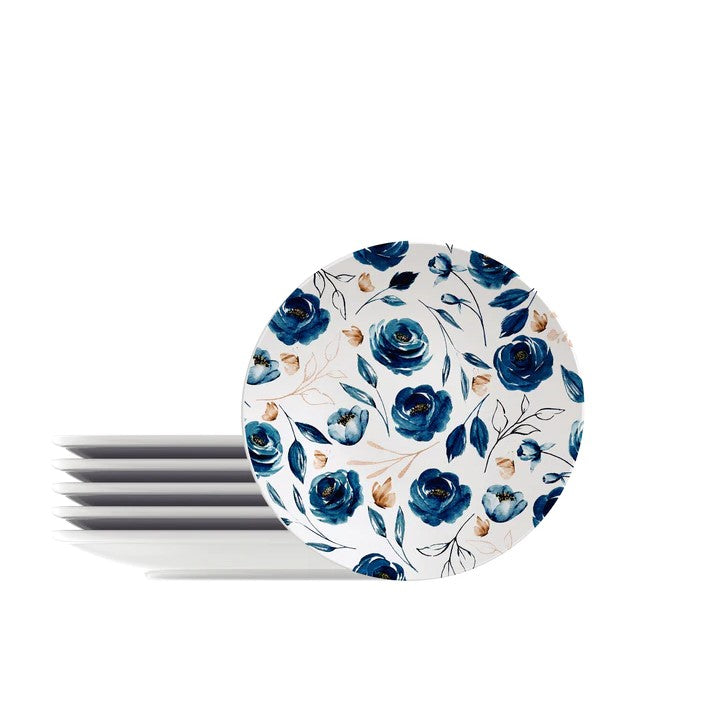 Tramontina Floral Set of 6 Decorated Porcelain Dinner Plate 21cms