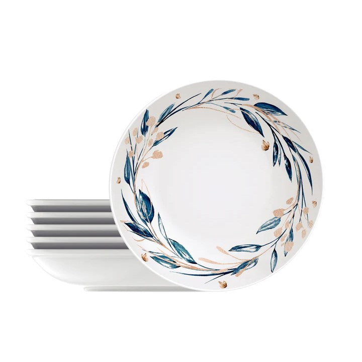 Tramontina Floral Set of 6 Decorated Porcelain Dinner Plate 22cms