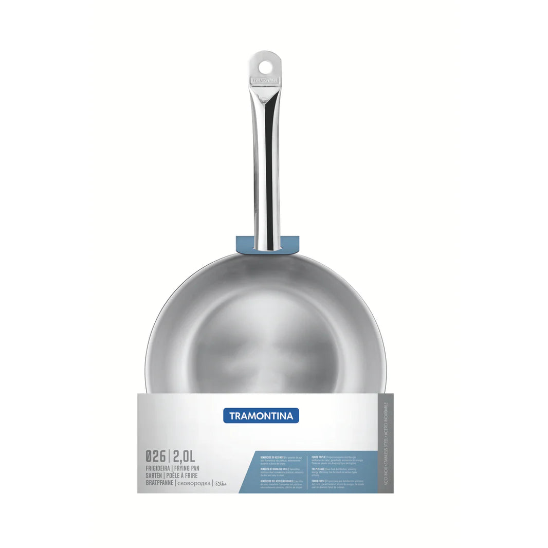 Tramontina Grano 1.1 L Shallow Stainless Steel Frying Pan - 20cms