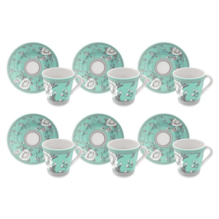 Tramontina Helen Set of 12 Porcelain cups and Saucers 70ml