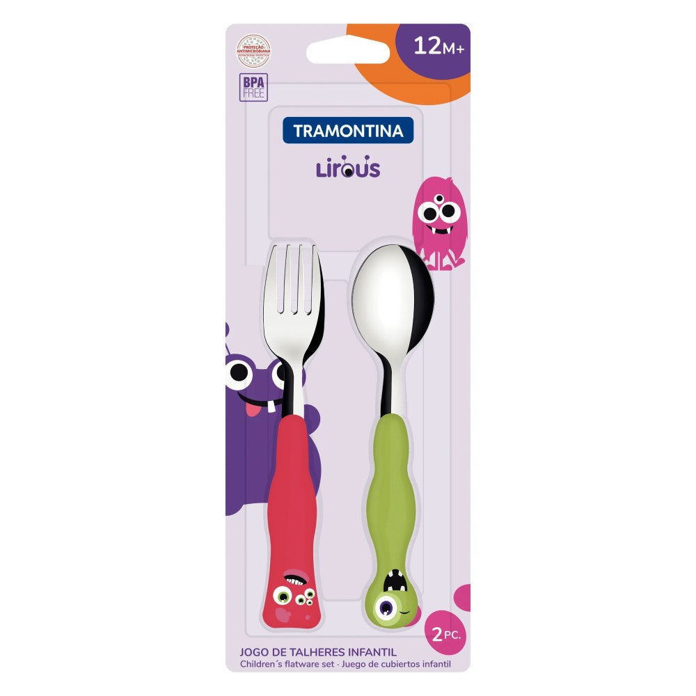 Tramontina Lirous 2-Piece Colorful Children's Flatware Set