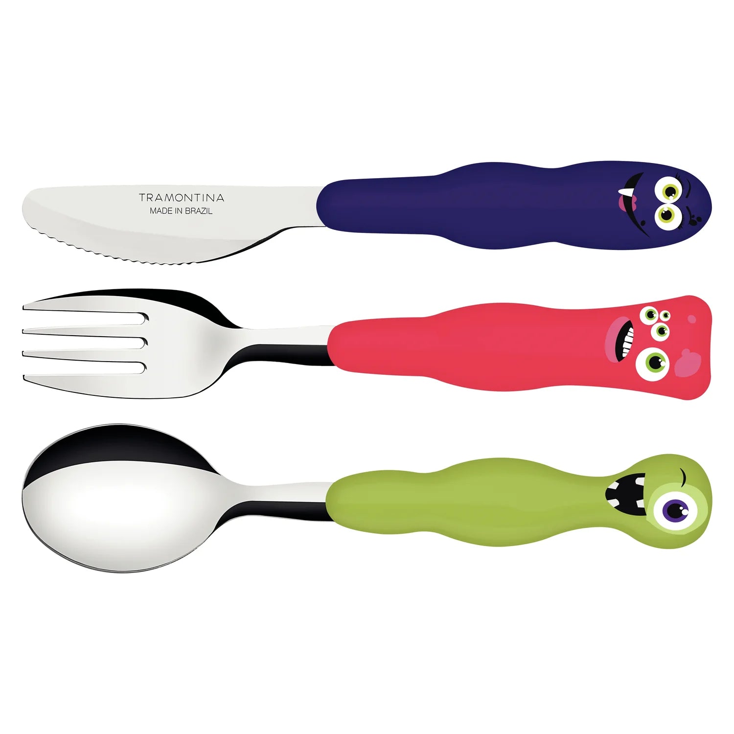 Tramontina Lirous 3-Piece Colorful Children's Flatware Set