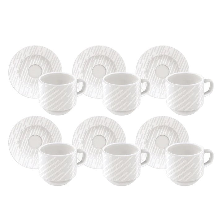 Tramontina Marie 12Pcs Cups and Saucers 100ml