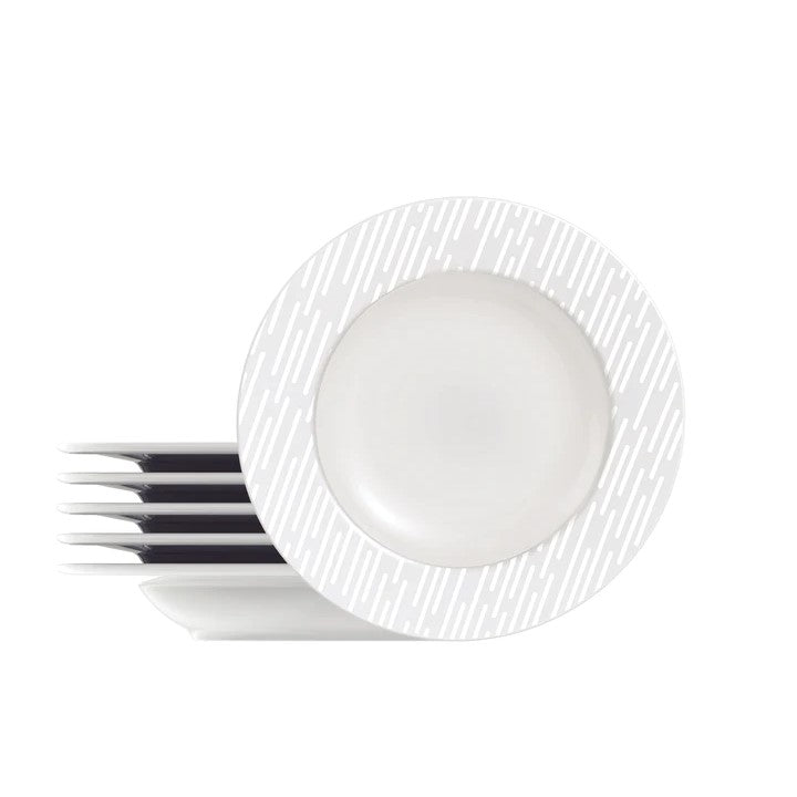 Tramontina Marie Set of 6 Porcelain Soup Plates 23cms