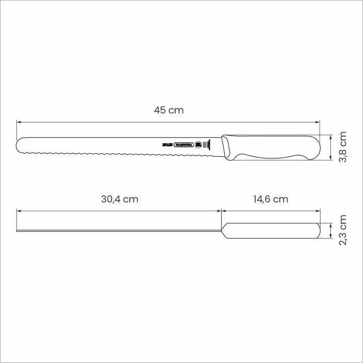 Tramontina Professional Master Black Bread Knife 12"