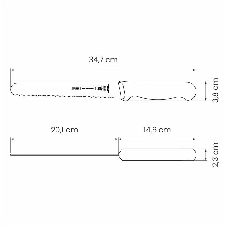 Tramontina Professional Master Black Bread Knife 8"