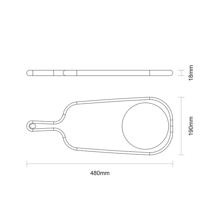 Tramontina Provence Cheese Board With Handle and Stone 48x19cms