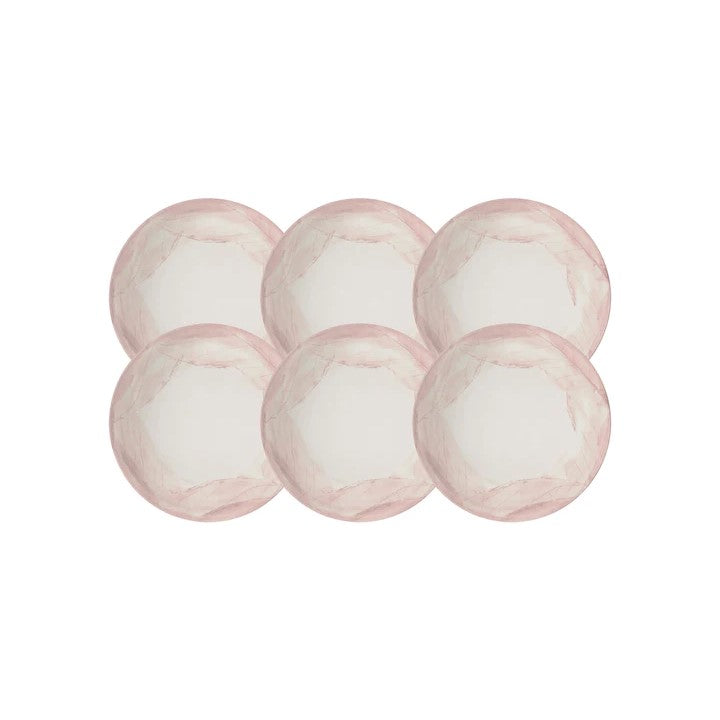 Tramontina Rosé Set of 6 Decorated Porcelain Soup Plates 22cms