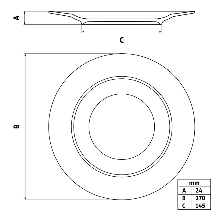 Tramontina Set of 6 Decorated Porcelain Dinner Plates 27cms