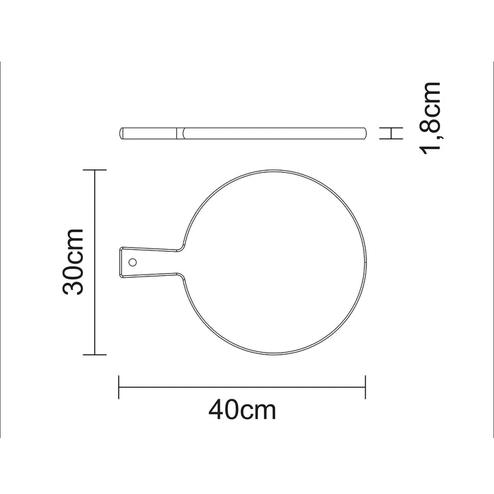 Tramontina Teak Wood Round Cutting Board With Handle 40x30cms