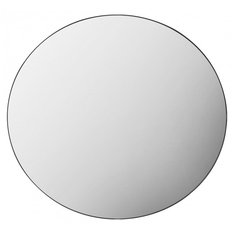 Tranquil Round Shaped Metal Framed Mirror Black 100cms