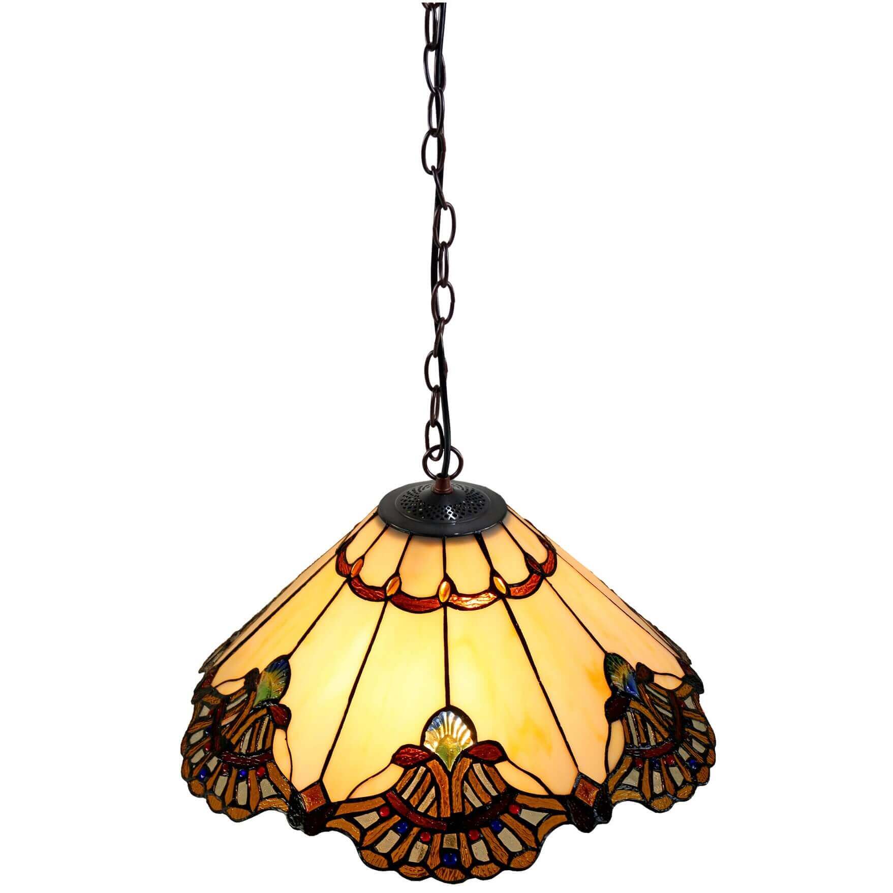 Triangle Aurora Tiffany Glass Hanging Lamp (Available in 4 Colors)