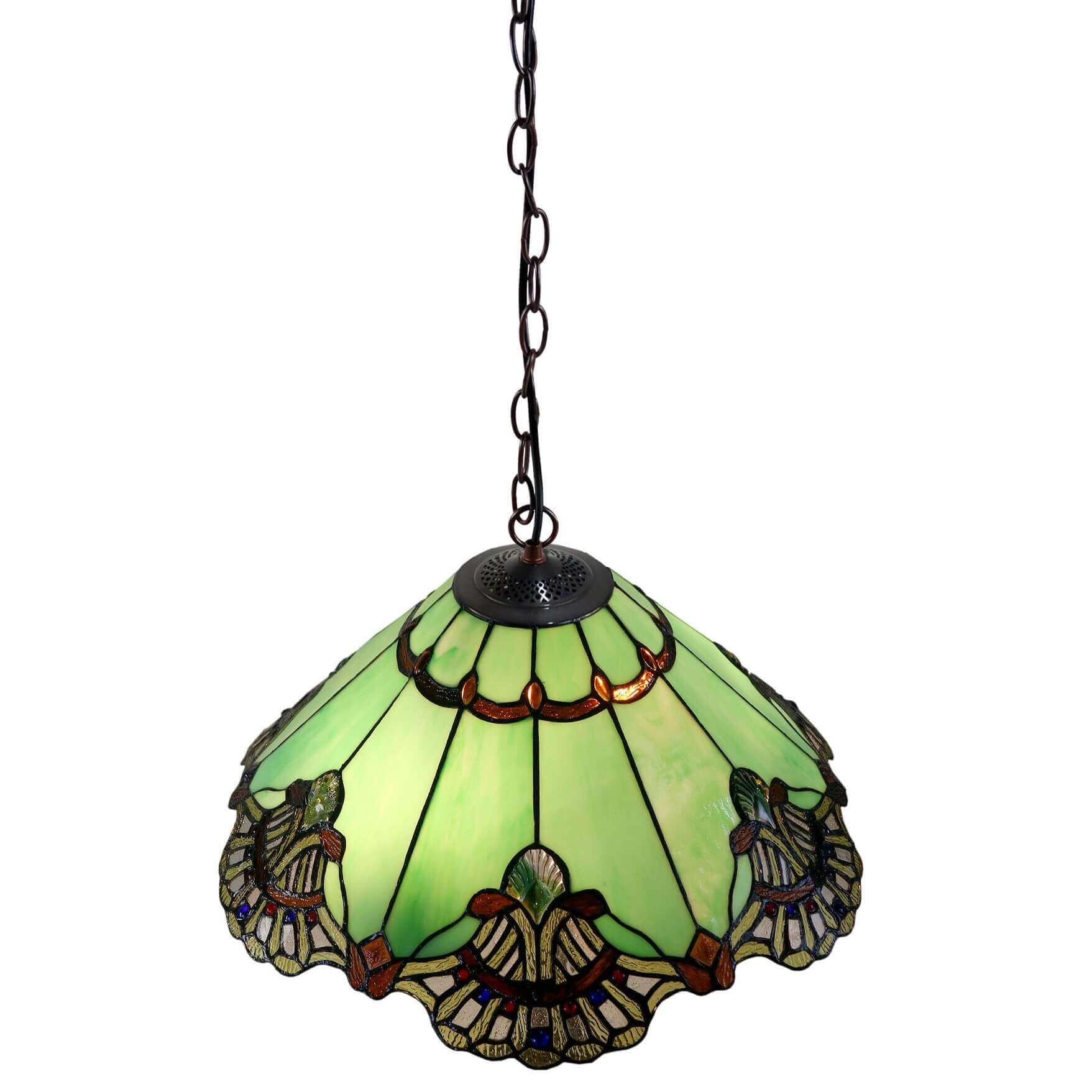 Triangle Aurora Tiffany Glass Hanging Lamp (Available in 4 Colors)