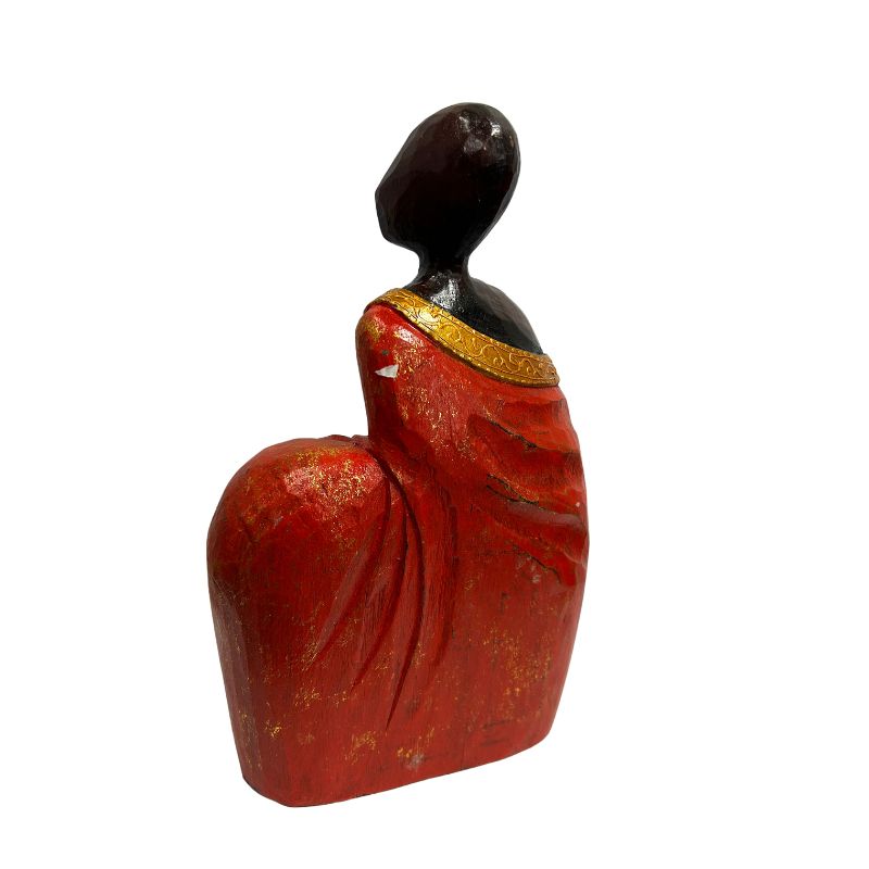 Tribal Lady Draped in Red Ornament Decor - 20x8x30cms