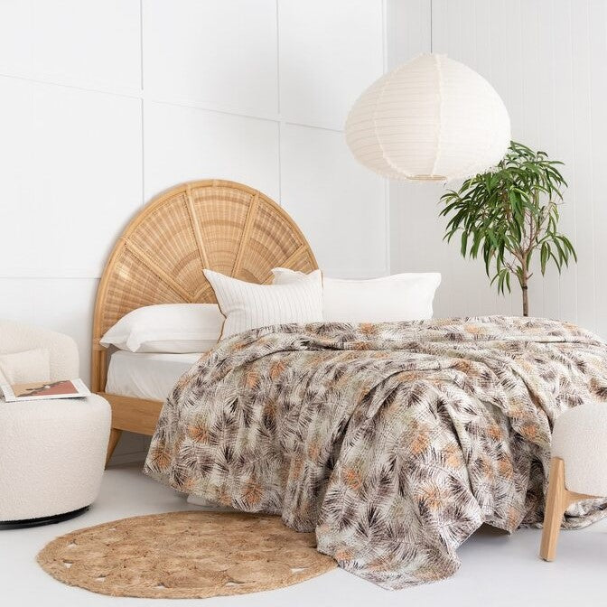 Tropical Leaves Inspired Boho Cotton Doona