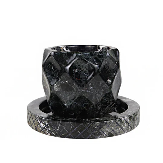 Tropical Pineapple Design Plant Pot 10cms - Black