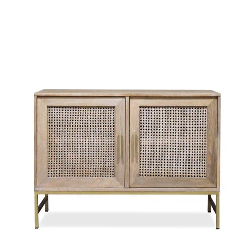Tropical Retreat Mala Timber and Rattan Buffet Table