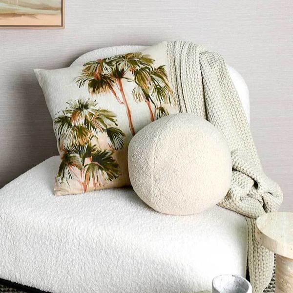 Tropical Sunset Square Linen Cushion with Feather Insert - 50x50cms