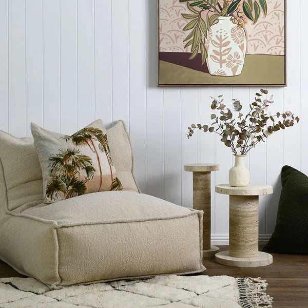 Tropical Sunset Square Linen Cushion with Feather Insert - 50x50cms