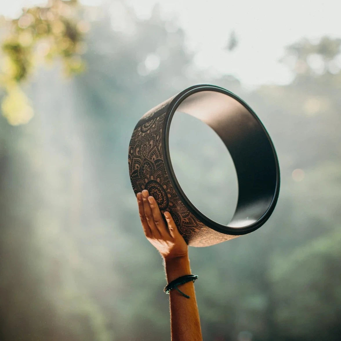 True Balance Lab Combo Yoga Wheel Cork - Mandala Black