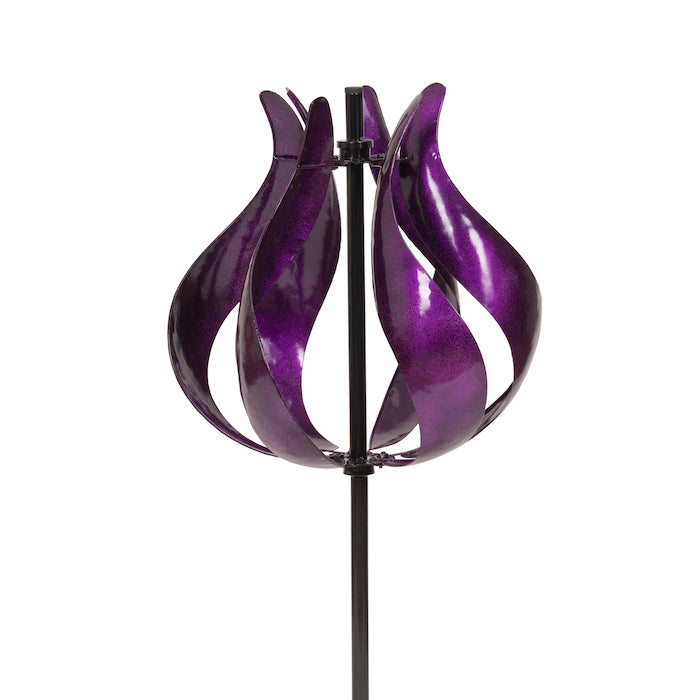 Tulip Shape Garden Wind Spinner - Purple