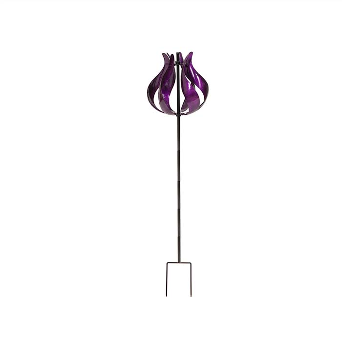 Tulip Shape Garden Wind Spinner - Purple