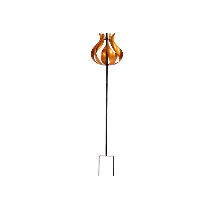 Tulip Shape Garden Wind Spinner - Gold