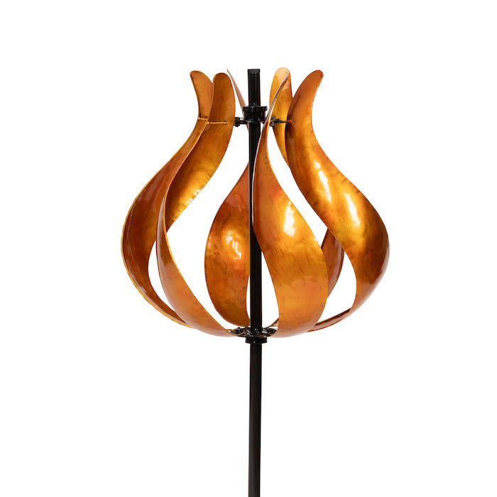 Tulip Shape Garden Wind Spinner - Gold