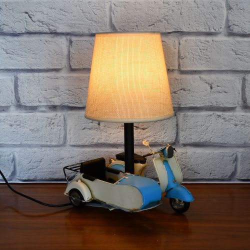 USB powered LED Lamp Scooter and Sidecar - Blue