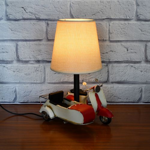 USB powered LED Lamp Scooter and Sidecar - Red