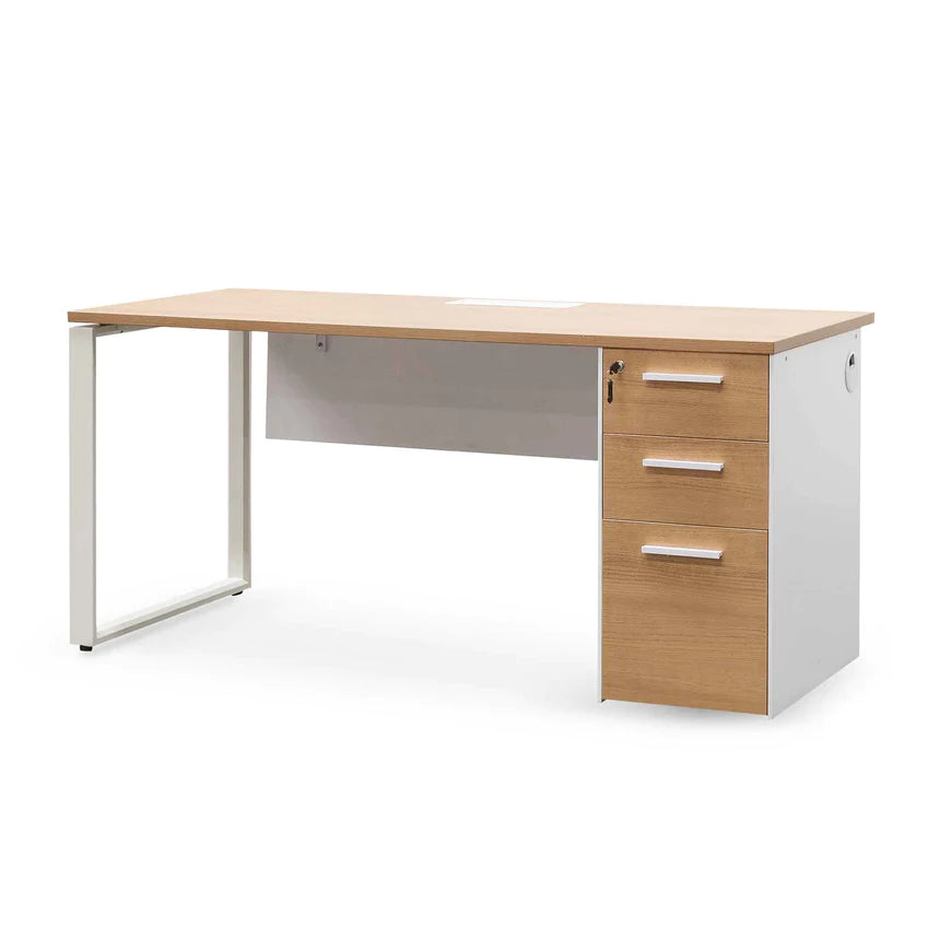 Ultimate Executive Office Desk 160cms - Natural & White