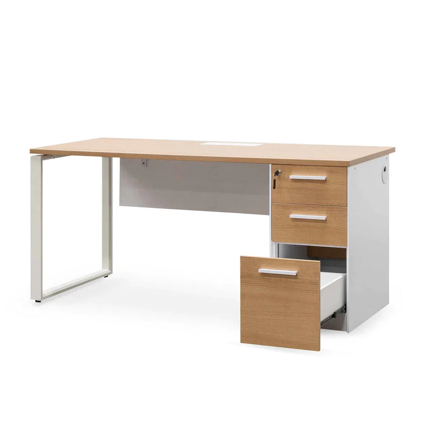 Ultimate Executive Office Desk 160cms - Natural & White