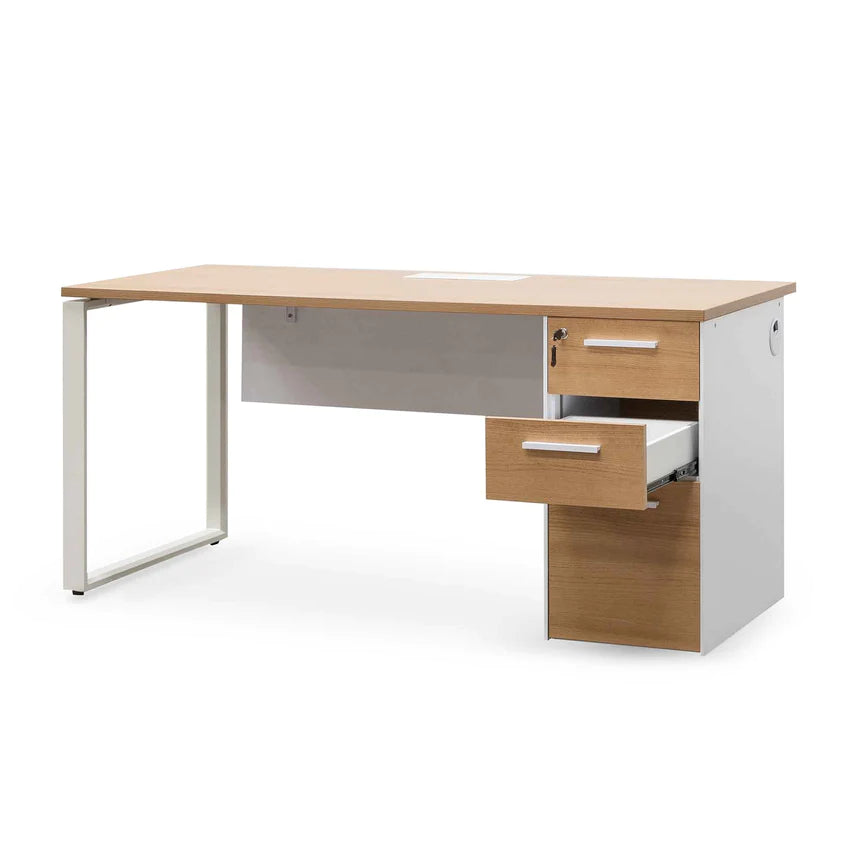 Ultimate Executive Office Desk 160cms - Natural & White