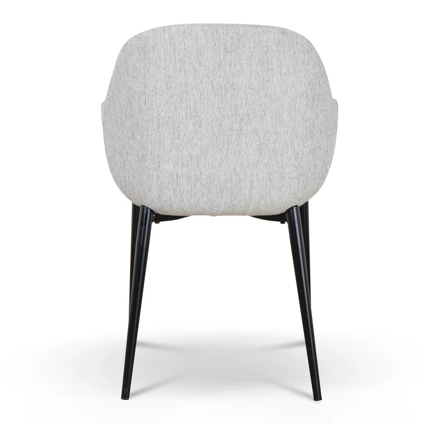 Understated Luxury Fabric Dining Chair - Silver Grey
