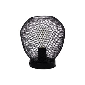 Understated Vintage Metal Grid Table Lamp Black