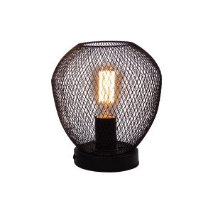 Understated Vintage Metal Grid Table Lamp Black