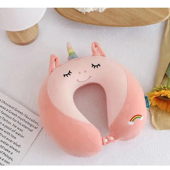 Unicorn Cartoon Memory Cotton U-shaped Neck Pillow - 28 x 30cms