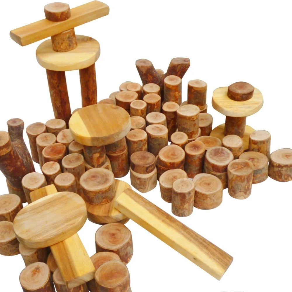 Unique Nature Wooden Tree Blocks - 106 pcs