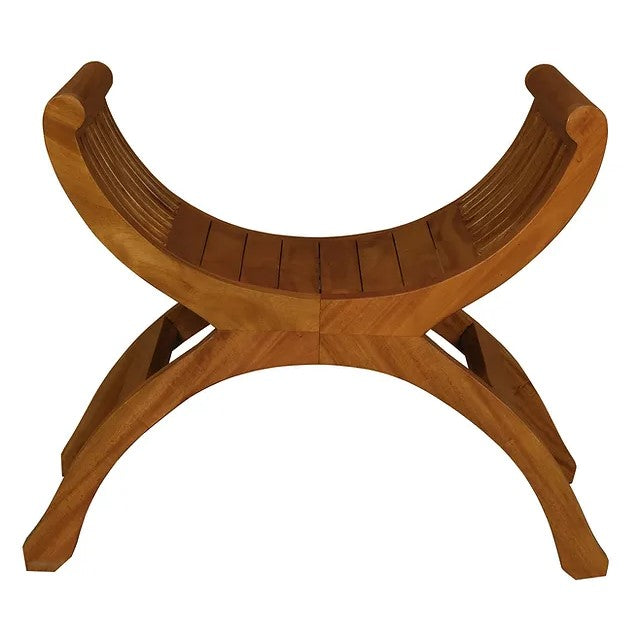 Unique Solid Timber Single Seater Stool - Light Brown