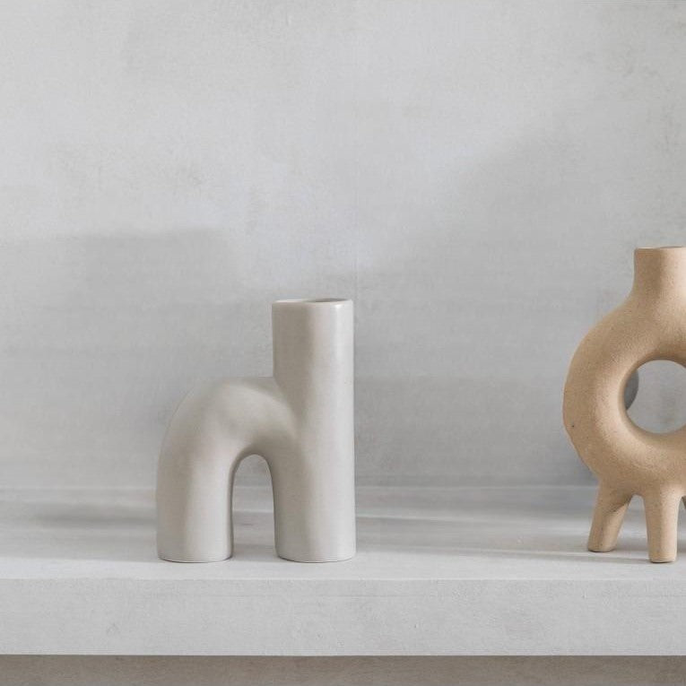 Unusual Ceramic Vase with a Subtle Matt Tone (Available in 2 Colors)